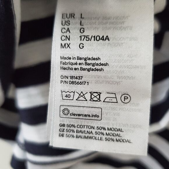 *NWT H&M Striped Scoop Neck Tee Sz.L - Picture 4 of 4